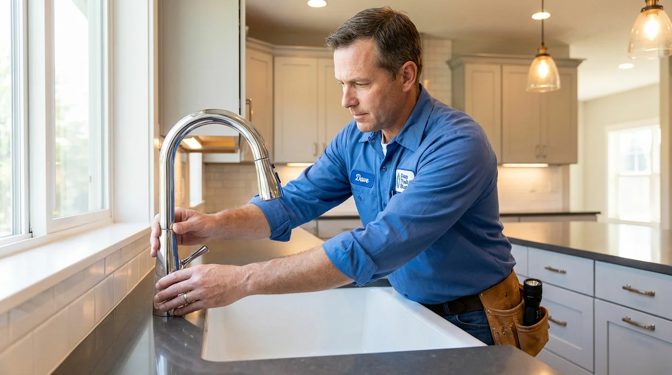 Kitchen faucet installation by Johns Plumbing LLC in Haddonfield